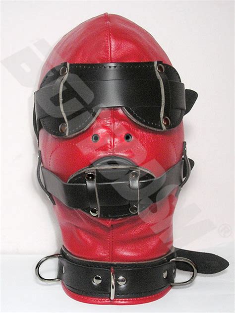 bondage maske|Leather Gag Hood .